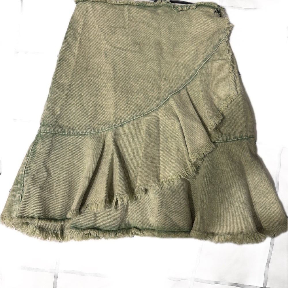 Elegant Green Denim Skirt